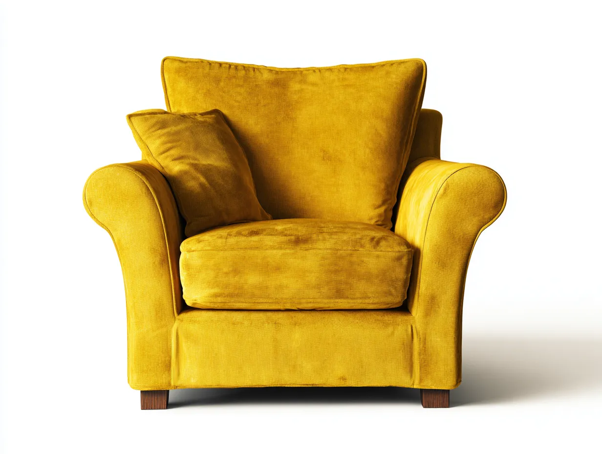 Sessel-Stoff-Holz-93x89x94 cm-Gelb-Modernes Design-Sofamynest