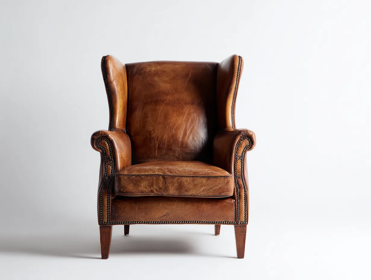 Sessel-Leder-Holz-87x84x100 cm-Braun-Klassisches Design-Sofamynest