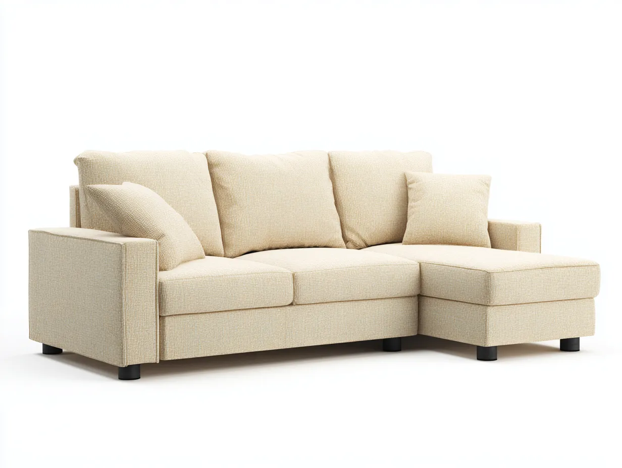 Ecksofa-Stoff-284x174x88 cm-Beige-moderner Stil-Sofamynest