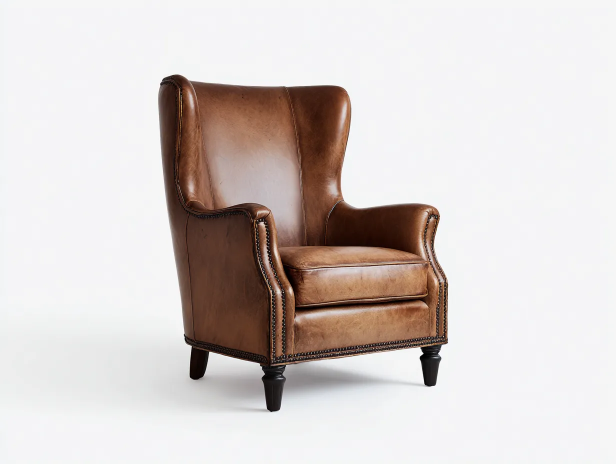 Sessel-Leder-Holz-89x86x102 cm-Braun-Klassisches Design-Sofamynest