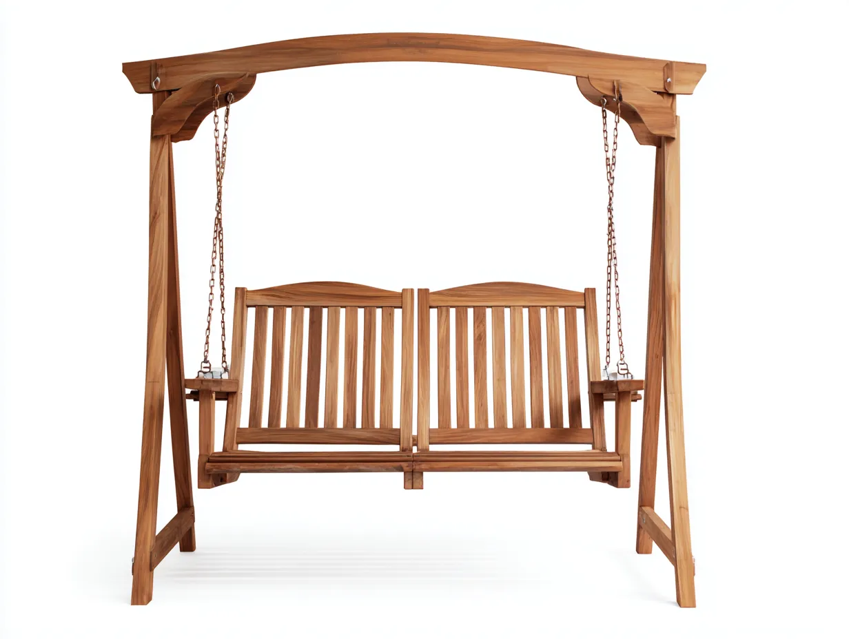 Gartenschaukeln-Holz-Metall-185x125x170 cm-braun-klassischer Stil-Sofamynest