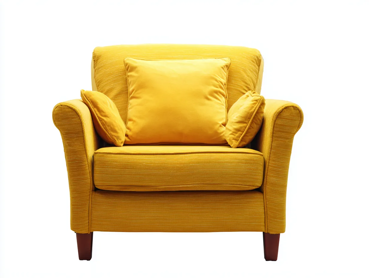 Sessel-Stoff-Holz-94x90x92 cm-Gelb-Modernes Design-Sofamynest