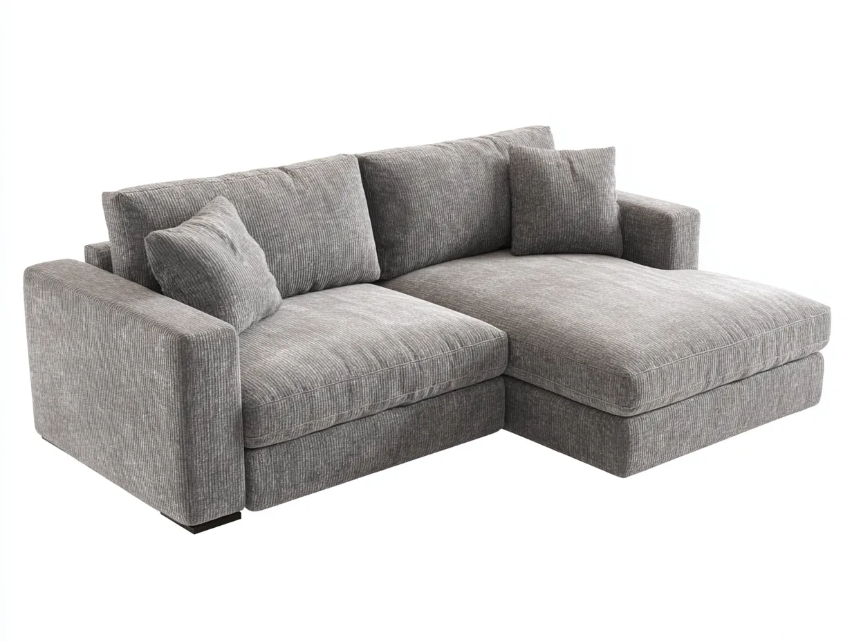 Ecksofa-Stoff-270x168x82 cm-Grau-moderner Stil-Sofamynest