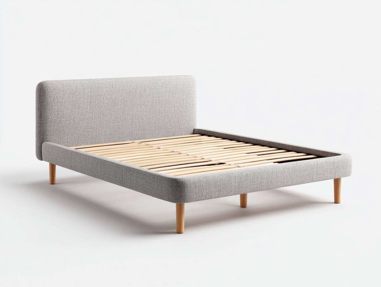 Lit double-tissu-220x180x110 cm-gris clair-design moderne-Cottagoshop