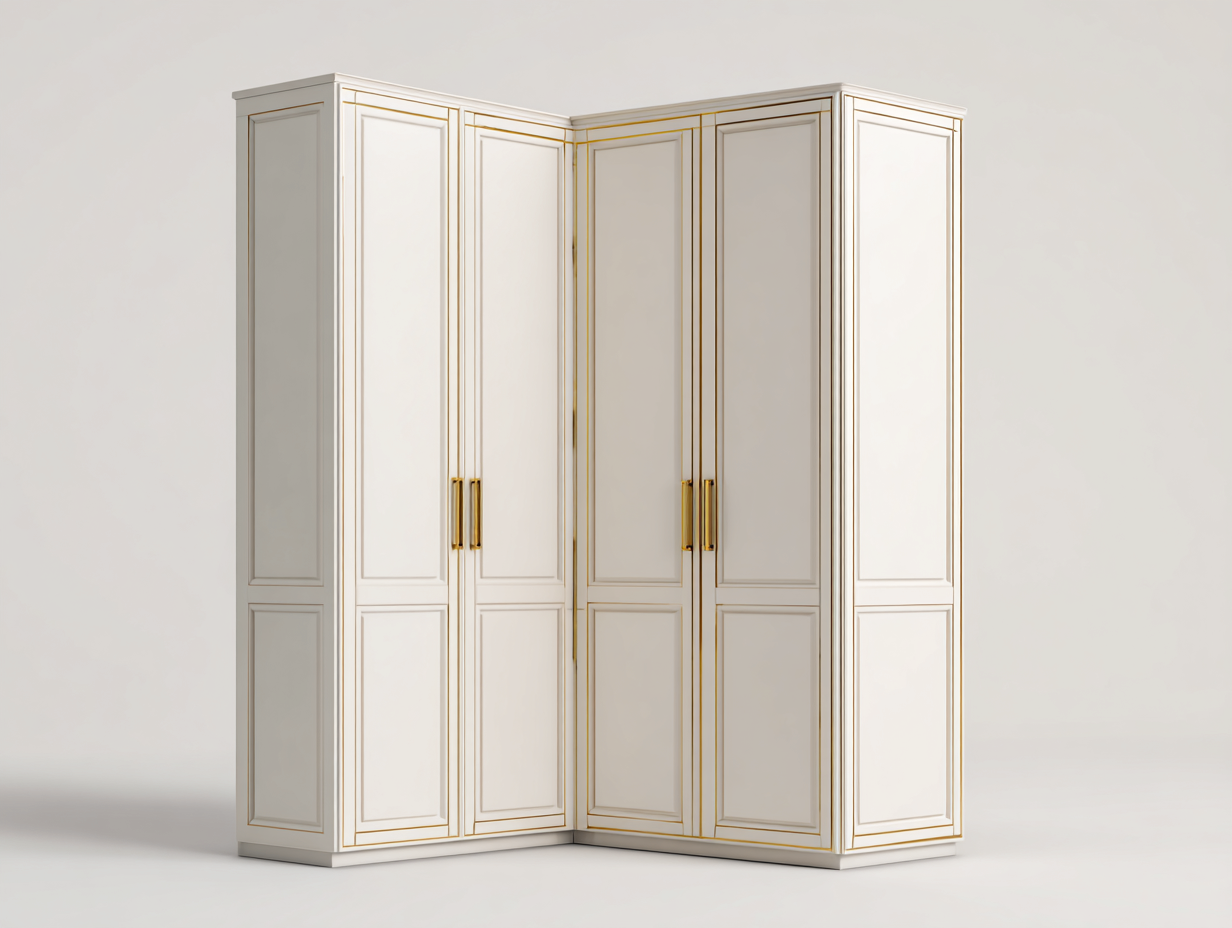 Armoire-MDF-métal-180x180x215 cm-Blanc-Style classique-Cottagoshop