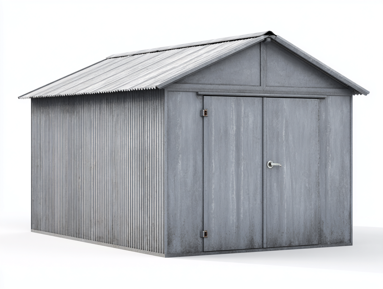 Abri de jardin - acier galvanisé - 240x180x210 cm - gris foncé - style industriel-Roomuply