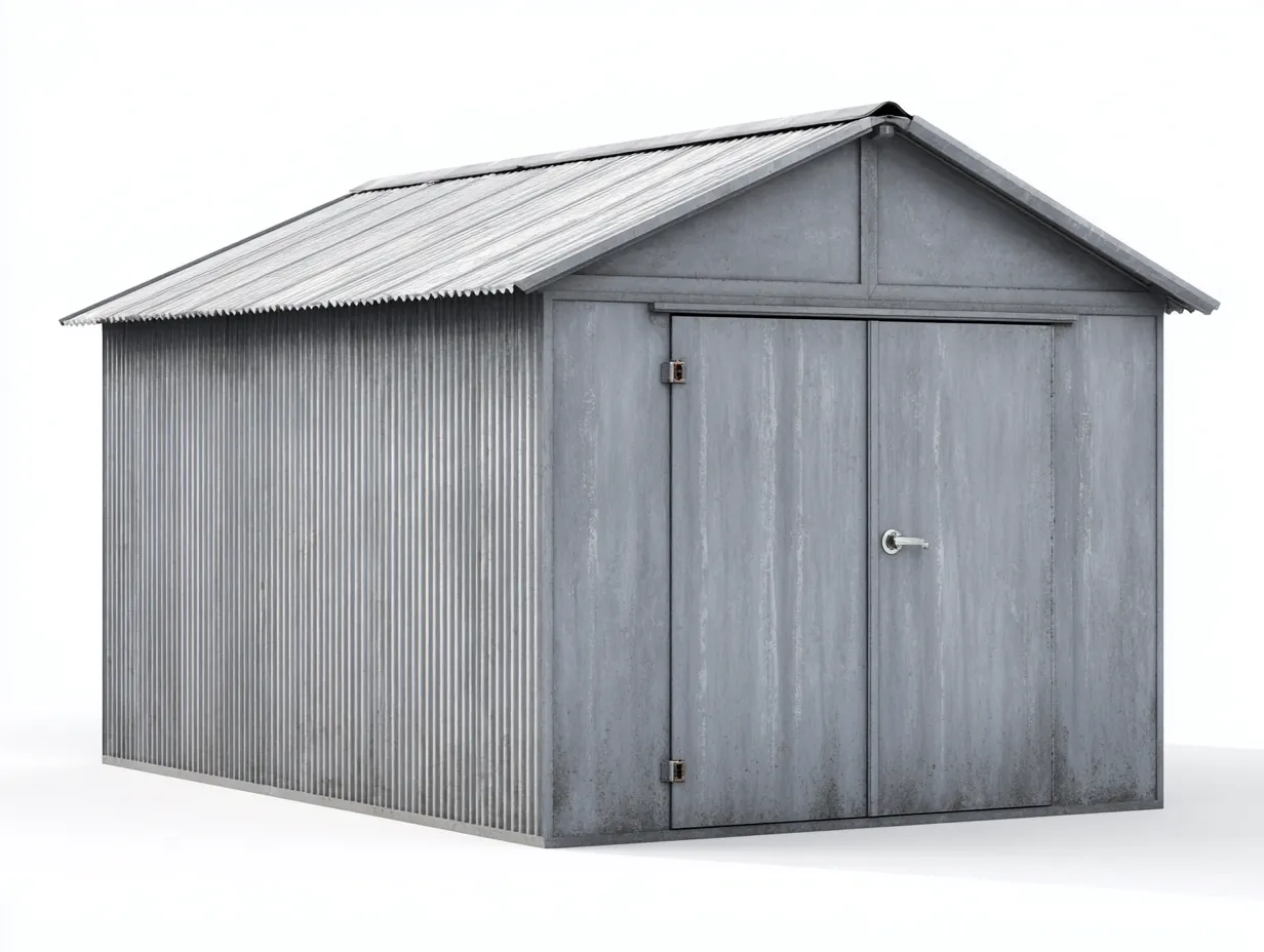 Abri de jardin - acier galvanisé - 240x180x210 cm - gris foncé - style industriel-Roomuply