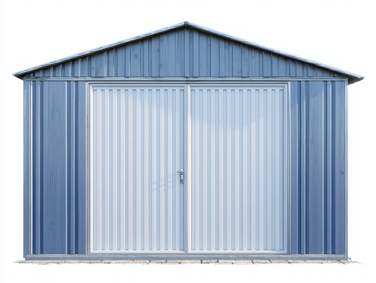 Abri de jardin - acier galvanisé - 300x240x220 cm - bleu-gris - design contemporain-Roomuply