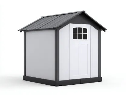 Abri de jardin - résine synthétique - 185x120x200 cm - gris-blanc - style contemporain-Roomuply