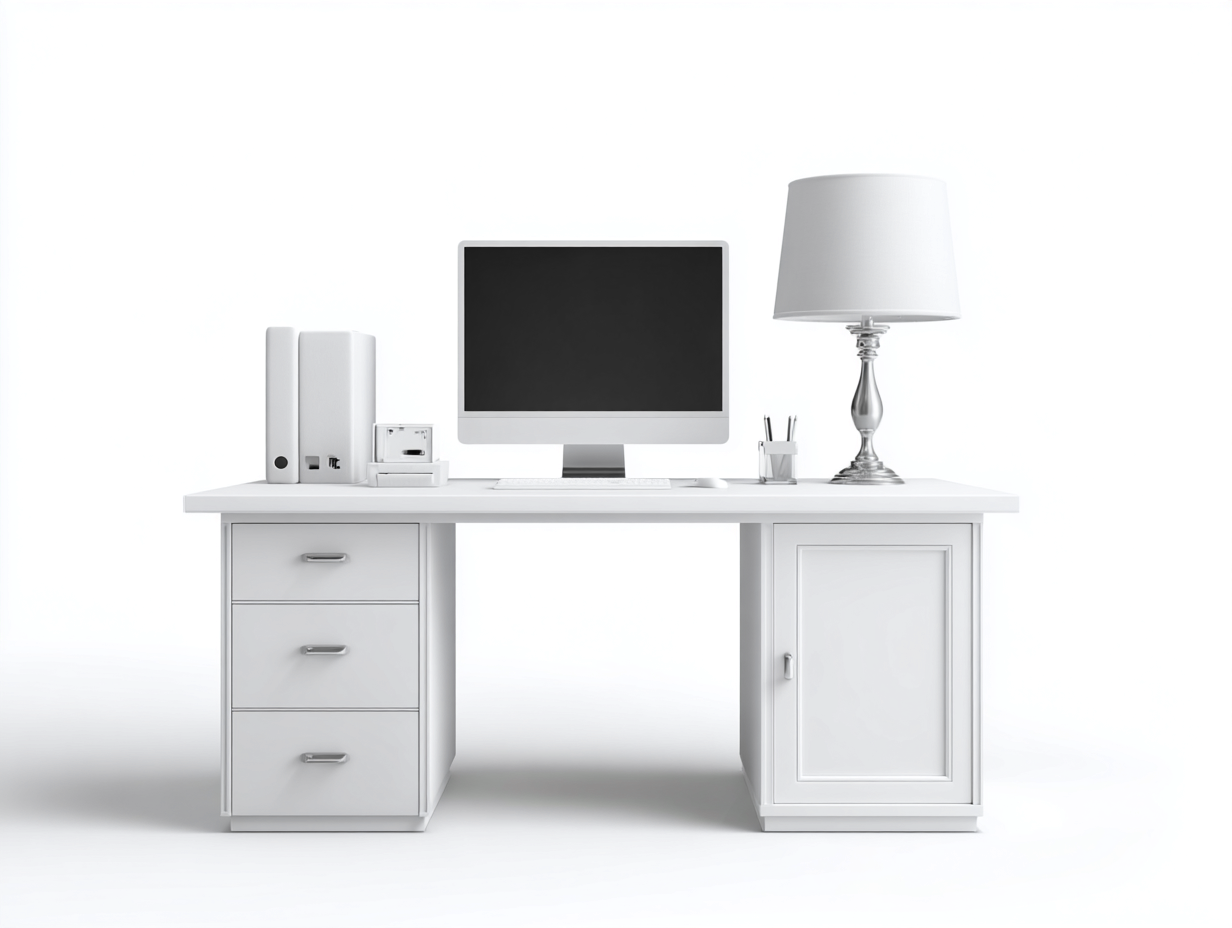 Bureau - panneaux de bois - 145x65x75 cm - Blanc - Style moderne élégant-Roomuply