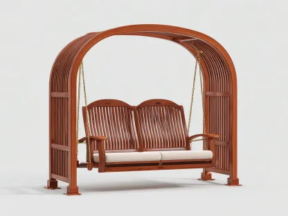 Balancelle de jardin - bois massif - 200x130x185 cm - beige-marron - style contemporain-Roomuply