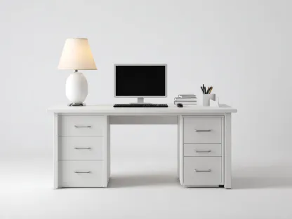 Bureau - panneaux de bois - 150x65x75 cm - Blanc - Style moderne équilibré-Roomuply