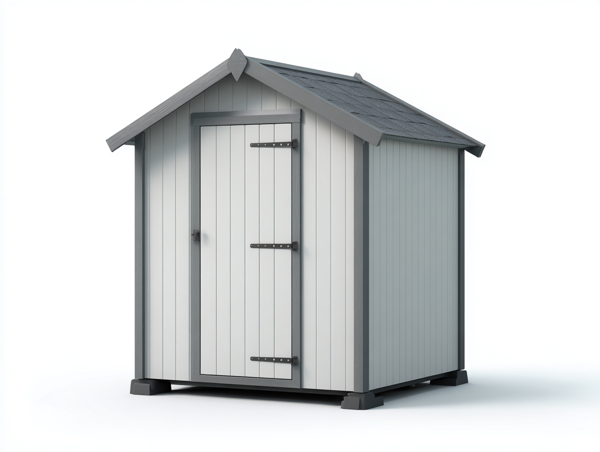 Abri de jardin - résine synthétique - 180x120x200 cm - gris clair-gris foncé - style contemporain-Roomuply