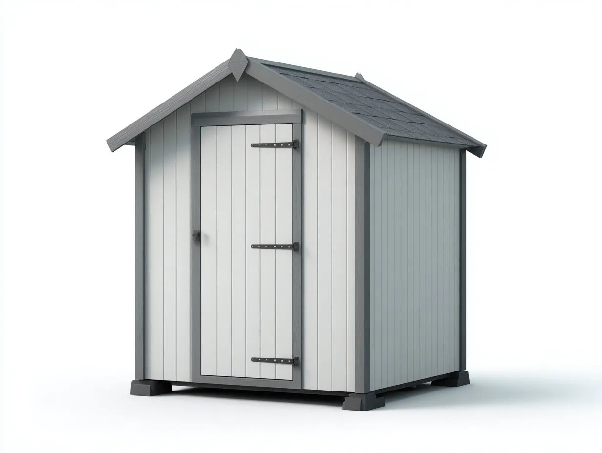 Abri de jardin - résine synthétique - 180x120x200 cm - gris clair-gris foncé - style contemporain-Roomuply