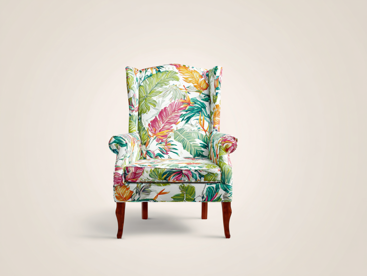 Fauteuil en tissu - tissu - 80x84x108 cm - multicolore - style tropical-Denuphut