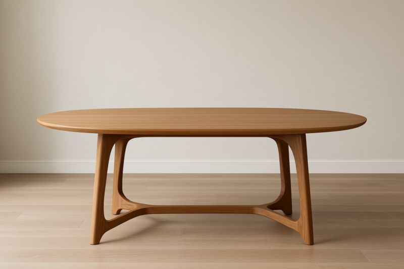 Table basse en chêne clair ovale 120×60×45 cm