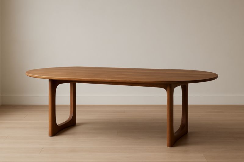 Table Basse en Bois de Noyer Ovale 150x70x40 cm