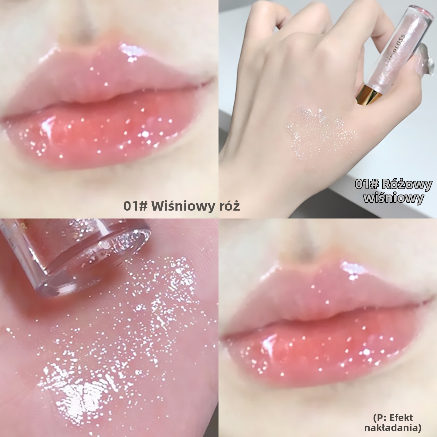 Bliskie błyszczące pomadki w płynie