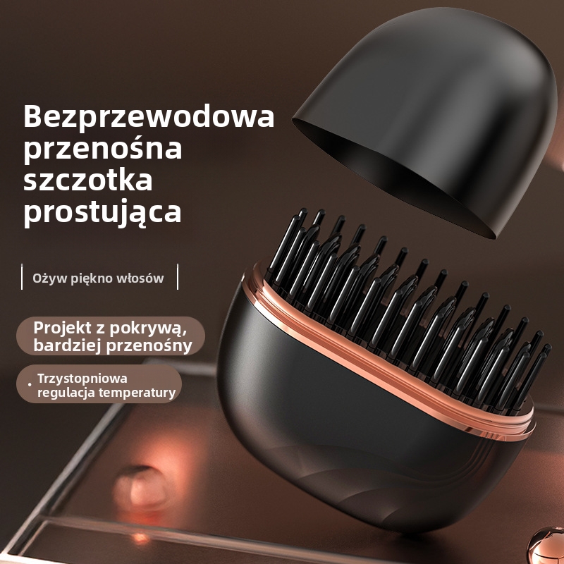 Prostownik włosów bezprzewodowy z funkcją grzebienia – Stylizacja z ochroną, bez kabli ✨