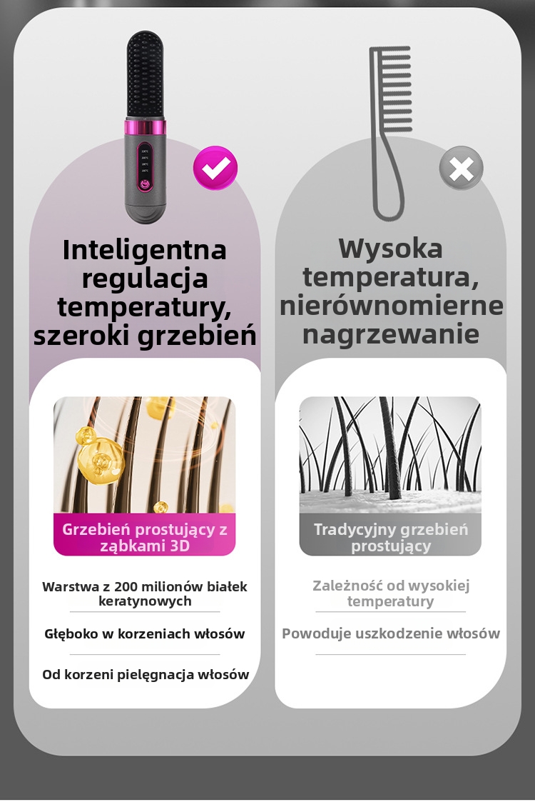 Grzebień prostujący bezprzewodowy – stylizuj się gdziekolwiek chcesz ✨