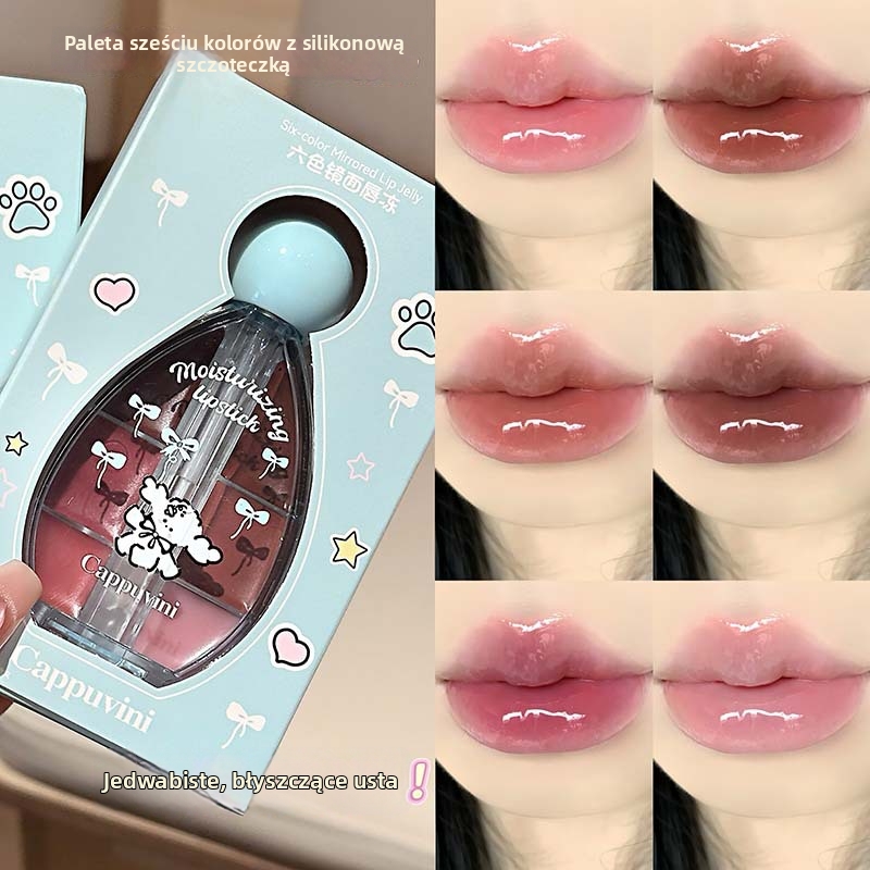 ✨ Sześciokolorowa lśniąca pomadka w żelu – Twoje usta jak szkło!