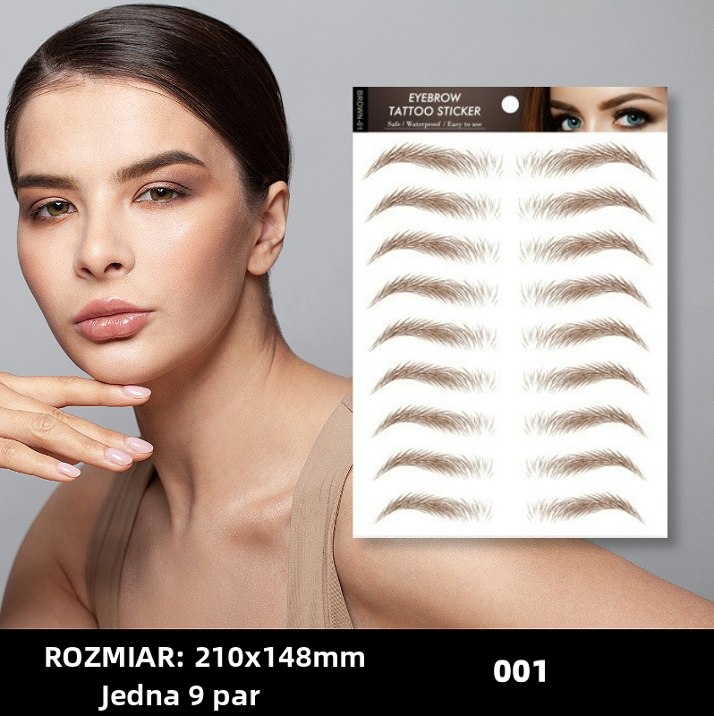 Naklejki na brwi 6D – naturalny, wodoodporny i odporny na pot efekt bez wysiłku ✨