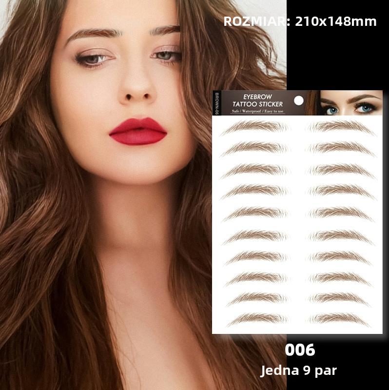 Naklejki na brwi 6D – naturalny, wodoodporny i odporny na pot efekt bez wysiłku ✨