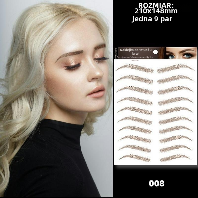 Naklejki na brwi 6D – naturalny, wodoodporny i odporny na pot efekt bez wysiłku ✨