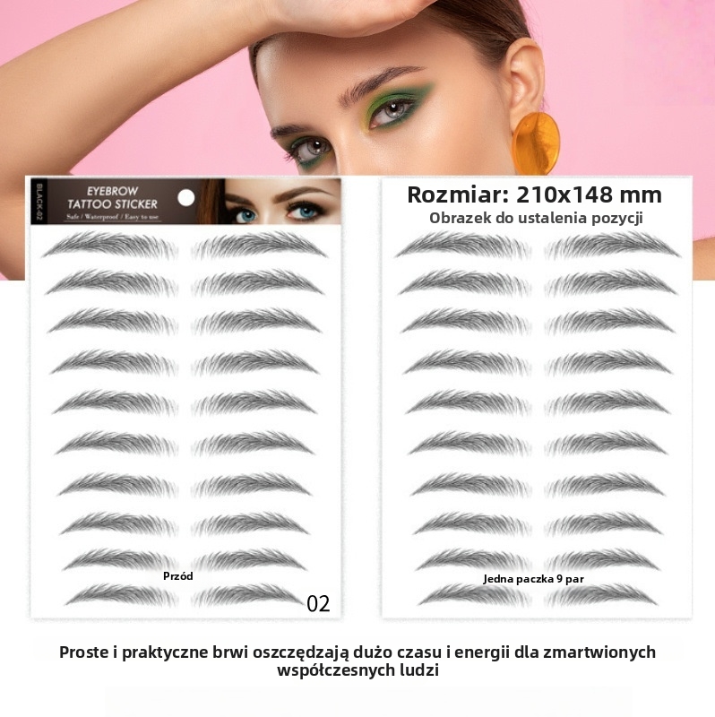 Naklejki na brwi 6D – naturalny, wodoodporny i odporny na pot efekt bez wysiłku ✨