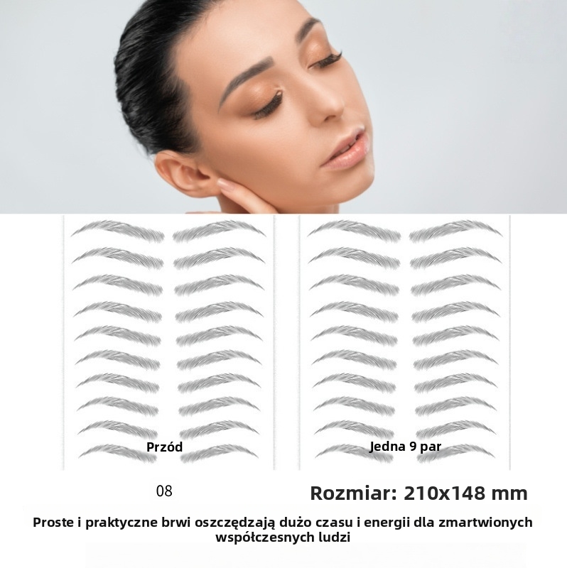 Naklejki na brwi 6D – naturalny, wodoodporny i odporny na pot efekt bez wysiłku ✨