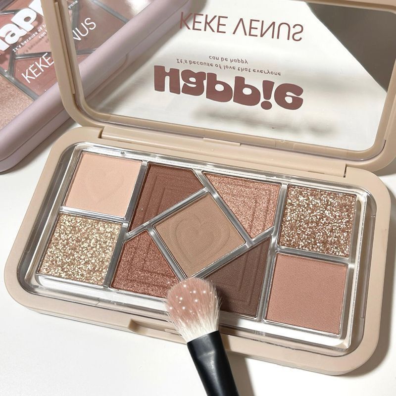 🌸 Paleta cieni do powiek 9 kolorów – perłowe i matowe, wielofunkcyjna