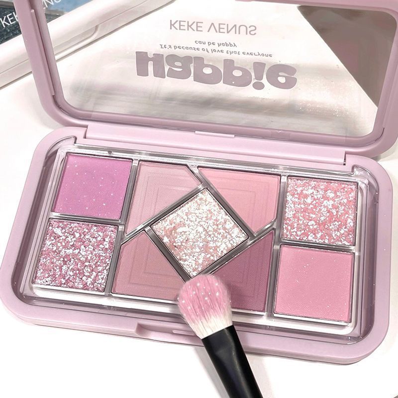 🌸 Paleta cieni do powiek 9 kolorów – perłowe i matowe, wielofunkcyjna