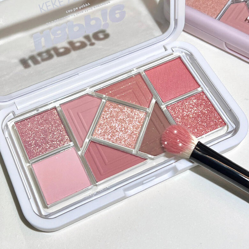 🌸 Paleta cieni do powiek 9 kolorów – perłowe i matowe, wielofunkcyjna