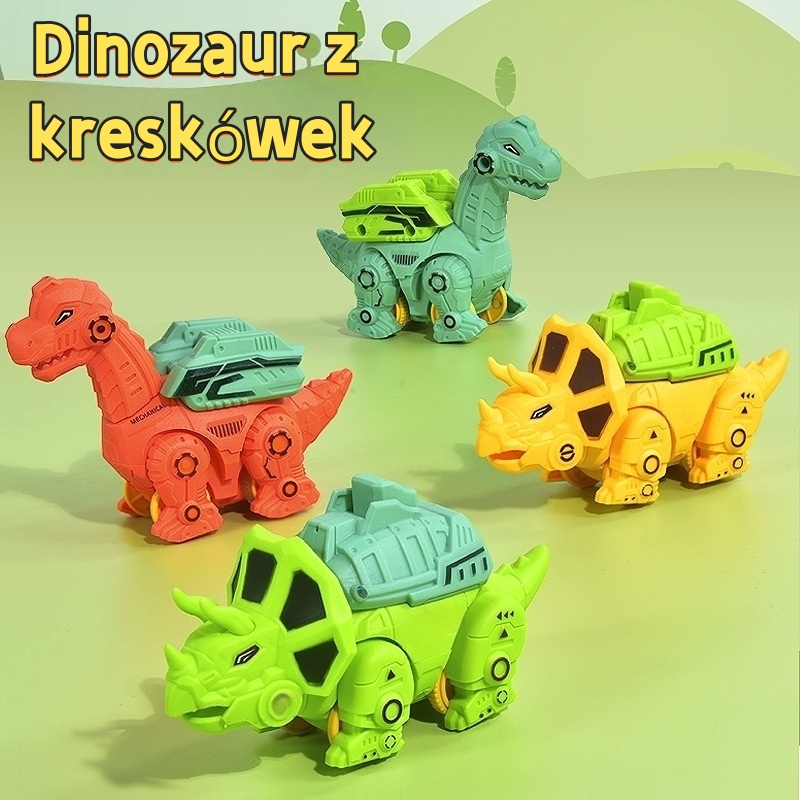 Naciśnij zabawkowy samochód dinozaura