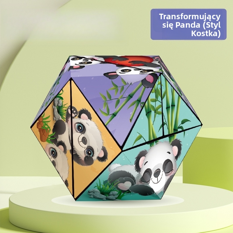 🌟Kostka Rubika 3D: Wzory pandy i dinozaura