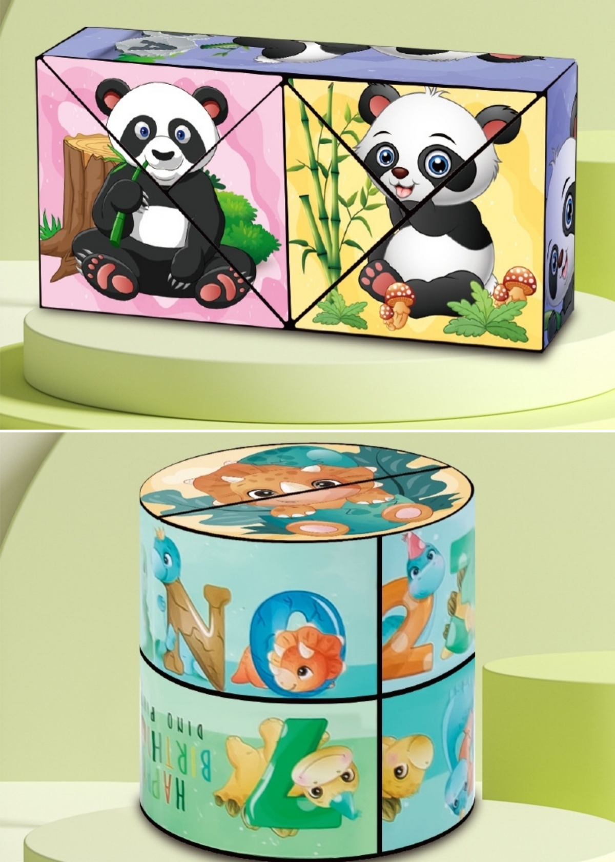 🌟3D Magic Cube: Panda & Dinosaur Designs