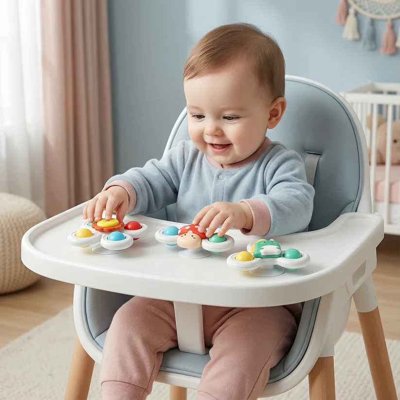 Przyssawka dla niemowląt: obrotowa zabawka