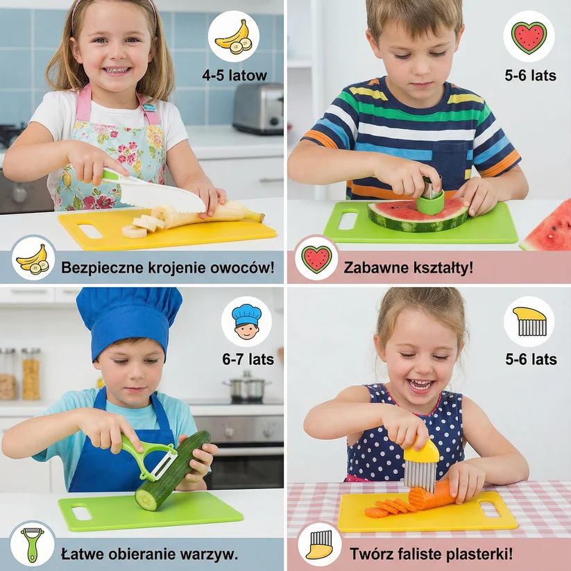 Zestaw noży bezpiecznych dla dzieci 