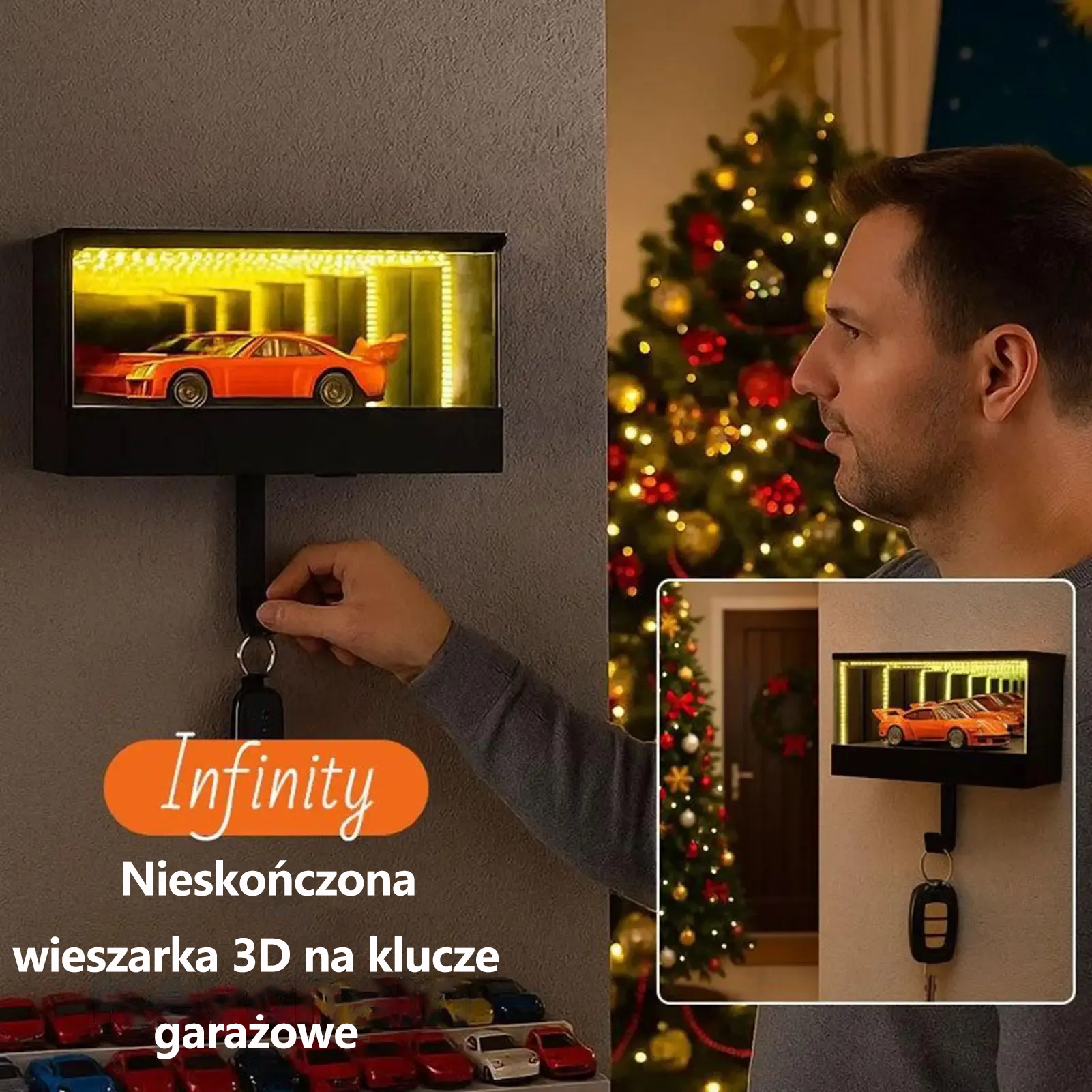 Nieskończona wieszarka 3D na klucze garażowe