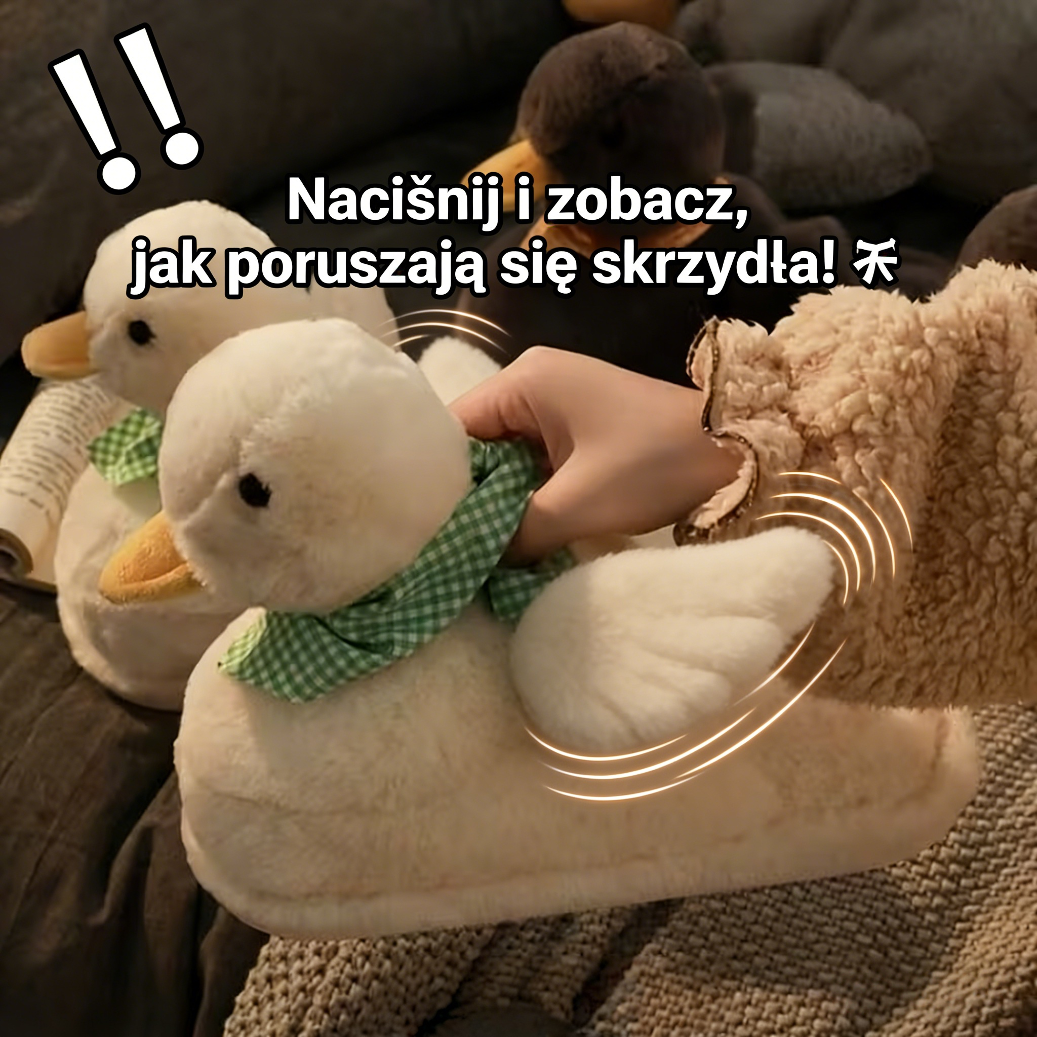 Damskie śliczne kapcie z kaczuszką