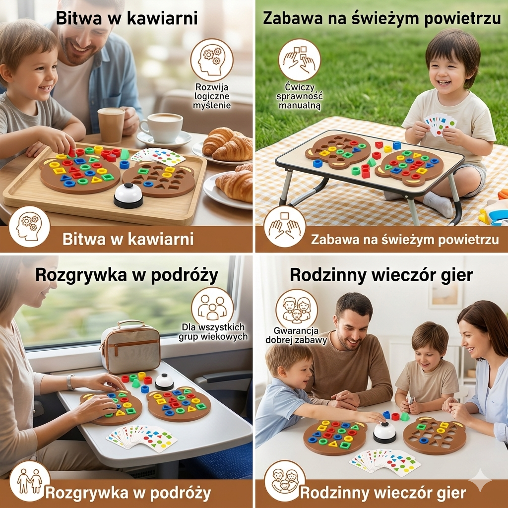 Gra logiczna kształtów – zabawka edukacyjna dla dzieci