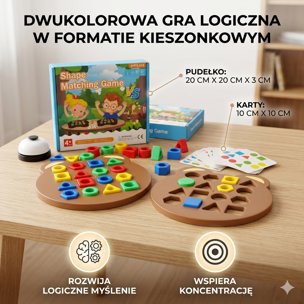 Gra logiczna kształtów – zabawka edukacyjna dla dzieci