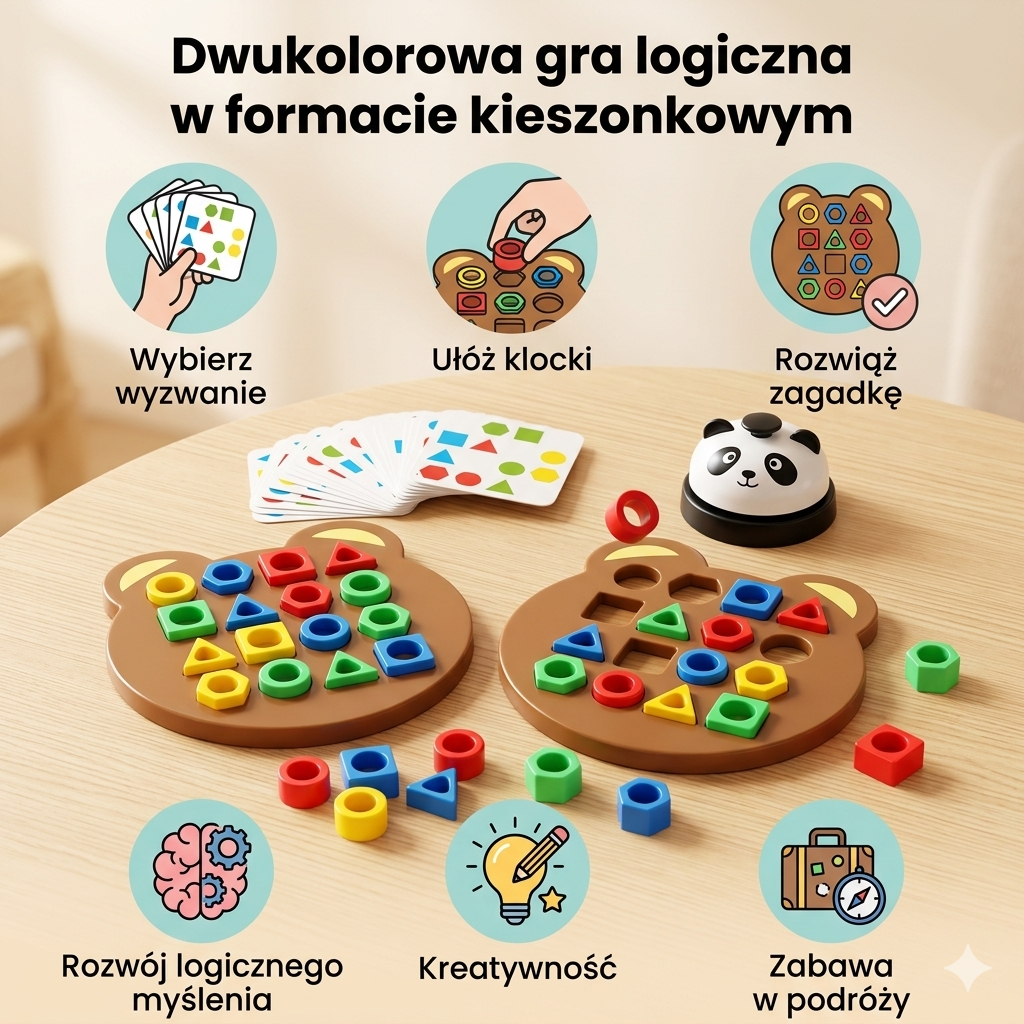 Gra logiczna kształtów – zabawka edukacyjna dla dzieci