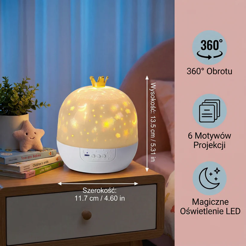 Projektor Nocnego Nieba ⎜ Magiczna Lampa LED z Efektami