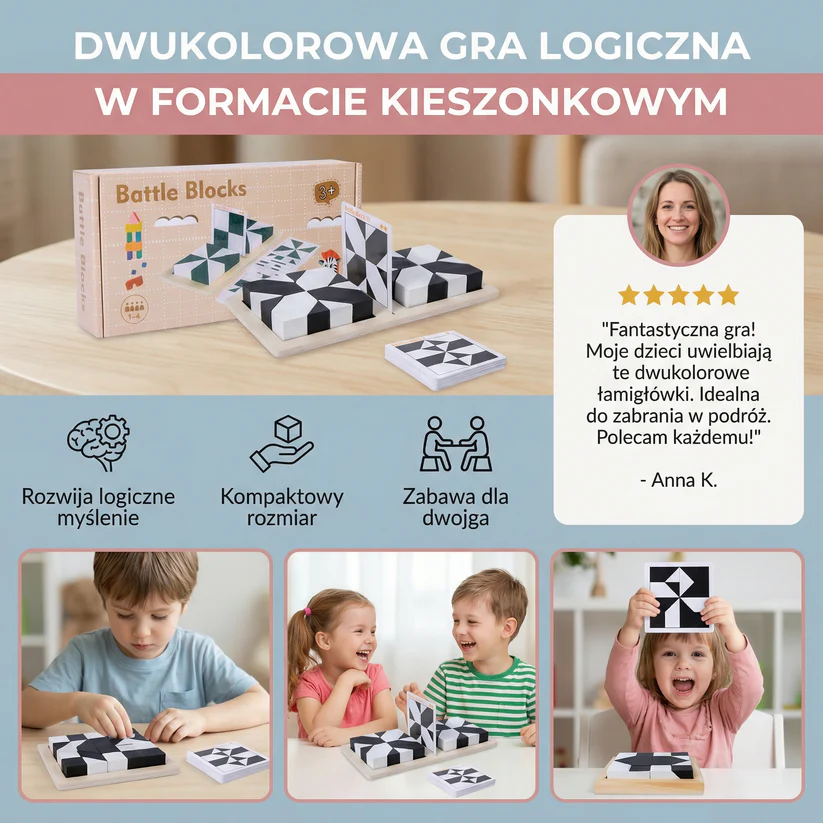 Dwukolorowa gra logiczna w formacie kieszonkowym