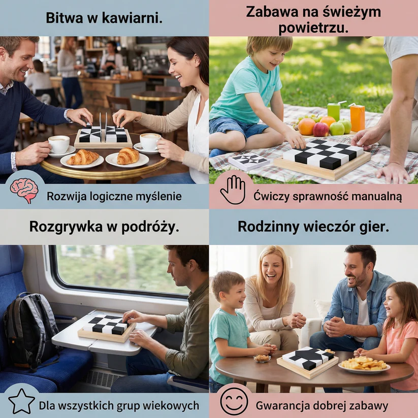 Dwukolorowa gra logiczna w formacie kieszonkowym