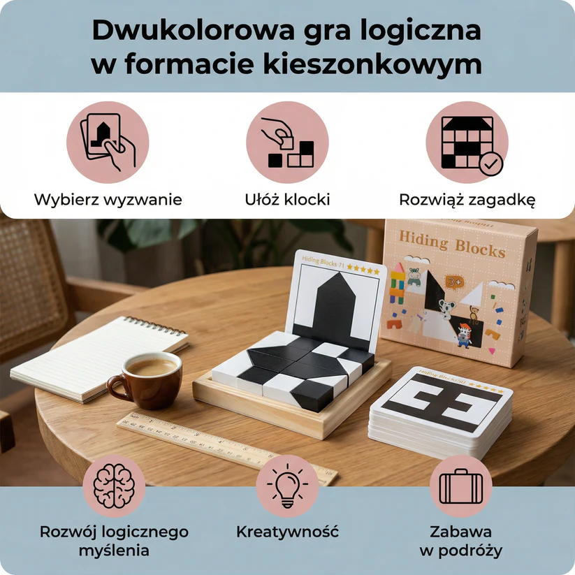 Dwukolorowa gra logiczna w formacie kieszonkowym