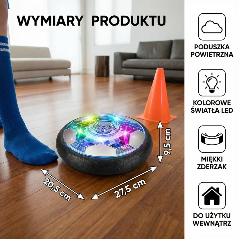 Latająca piłka na poduszce powietrznej