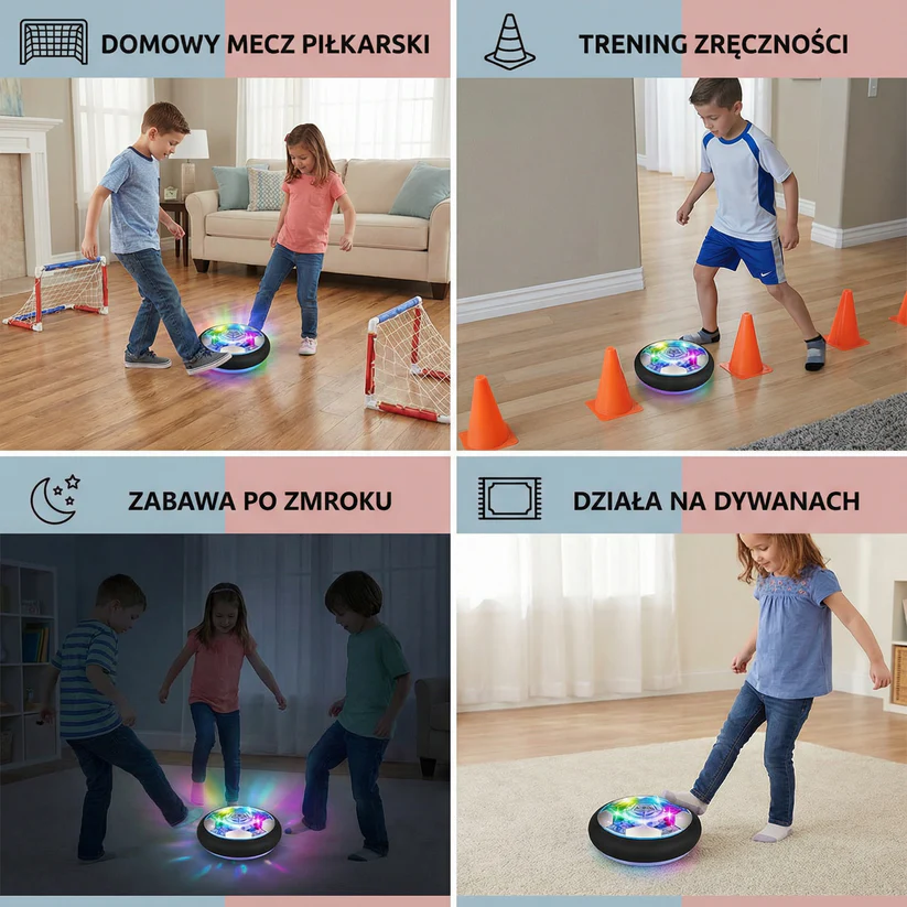 Latająca piłka na poduszce powietrznej