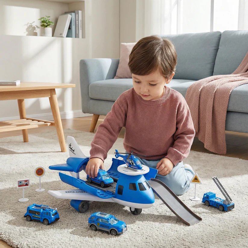 Zestaw do zabawy z samolotem i pojazdem